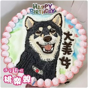 shiba inu pet portrait hand painted cake 20260415