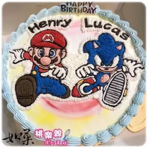 mario and sonic cake 08